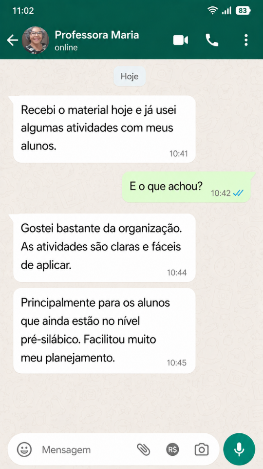 Depoimento 4 via WhatsApp